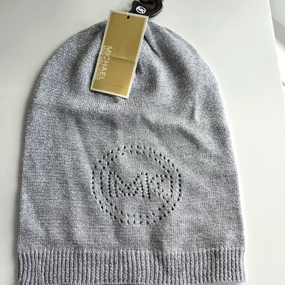 Michael Kors, Beanie Hats, Black and Silver, New With Tags - Picture 4 of 11